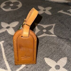 Louis Vuitton Tan Leather Luggage Tag